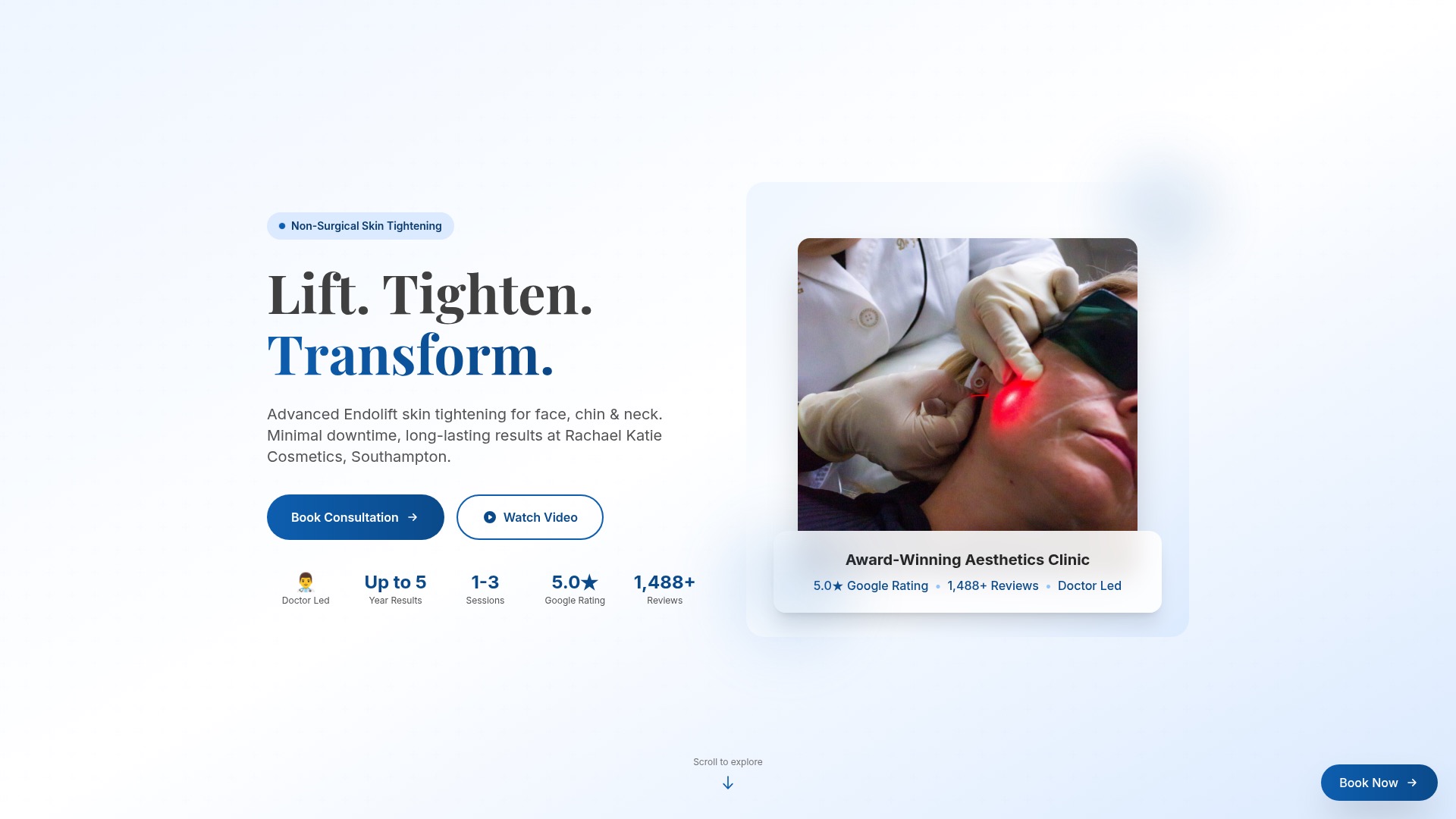 Endolift Southampton landing page