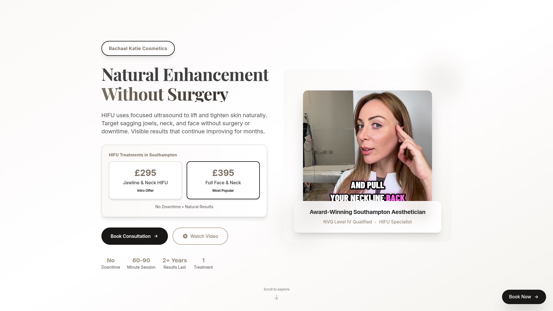 HIFU Southampton landing page